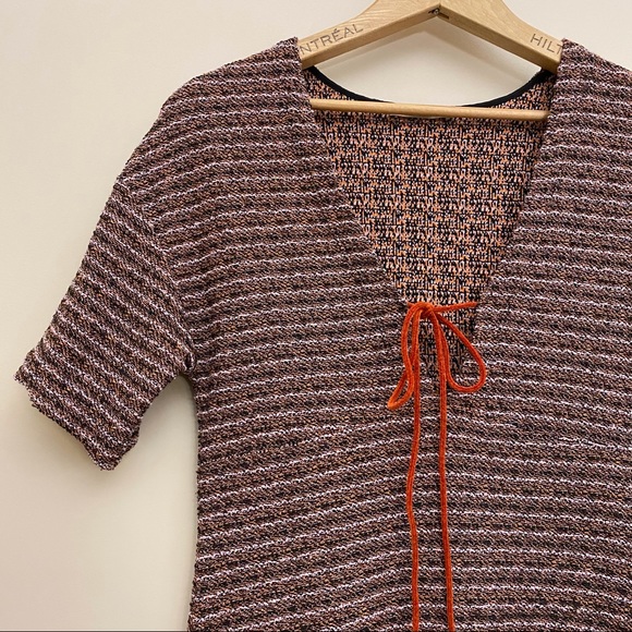 ZARA TRF Tweed Knit Striped Short Sleeve Mini Dress Women’s Small - Picture 5 of 8